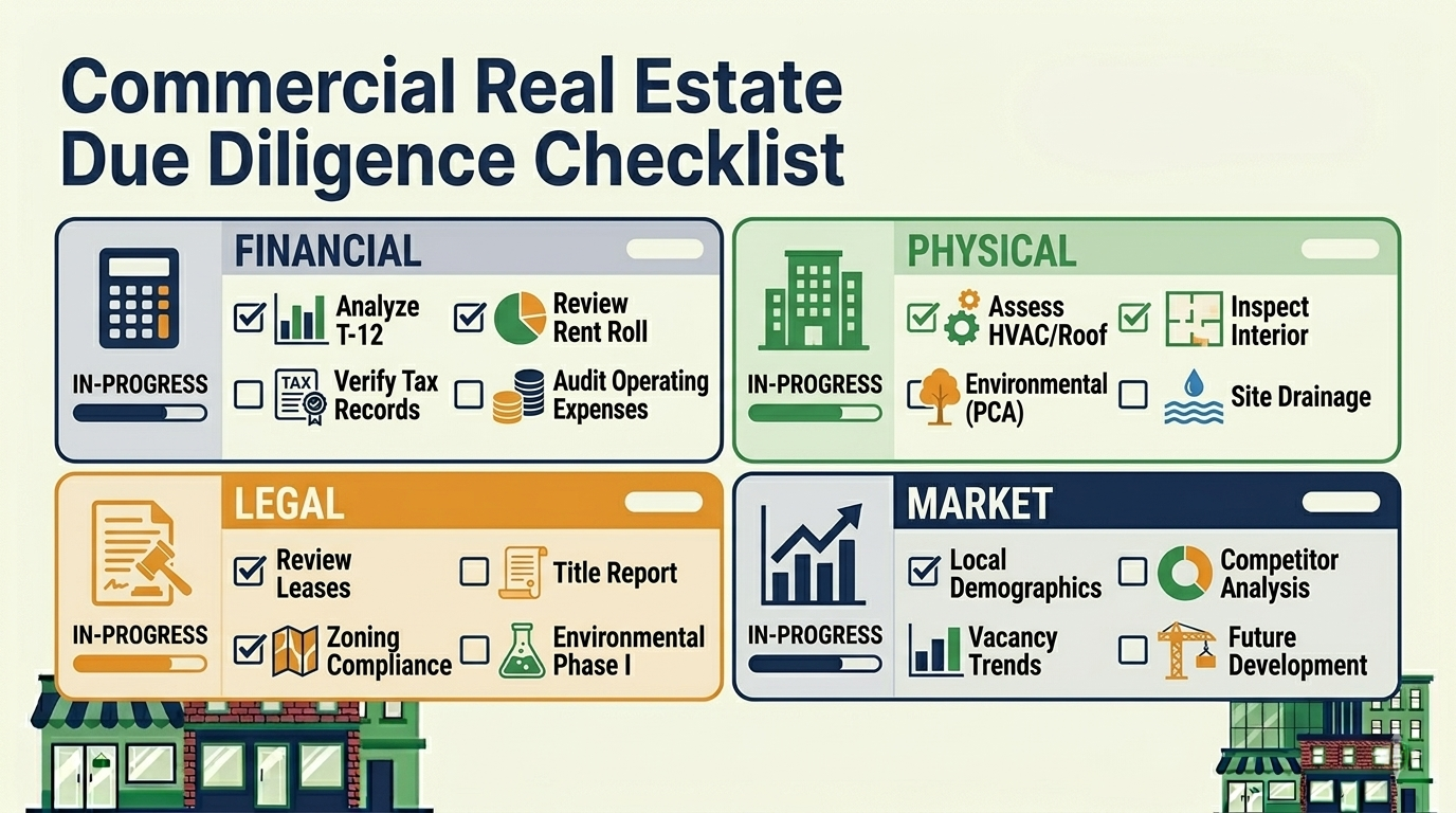Commercial Real Estate Due Diligence Checklist: What to Verify Before Closing