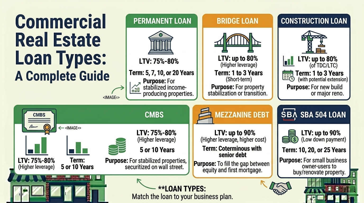 Commercial Real Estate Loan Types: A Complete Guide to CRE Financing — CRE Education