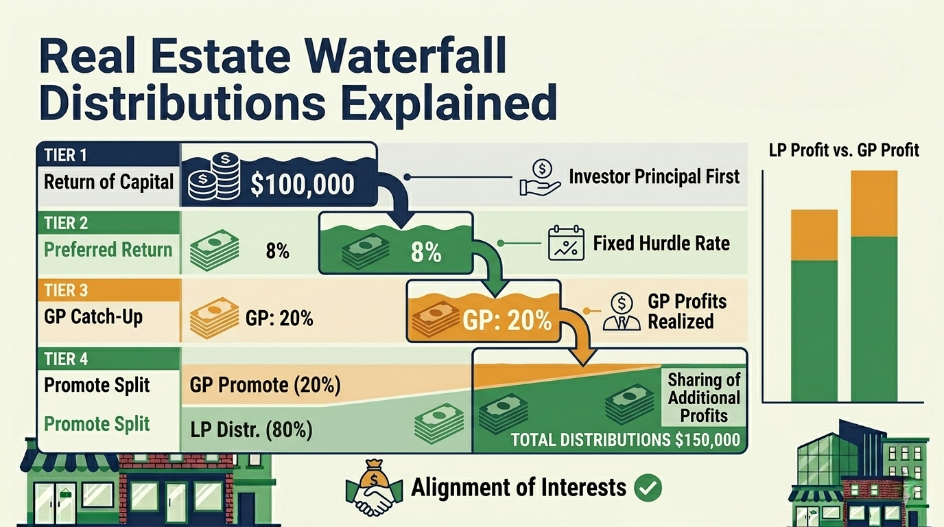Real Estate Waterfall Distributions Explained: GP/LP Structures for CRE — CRE Education