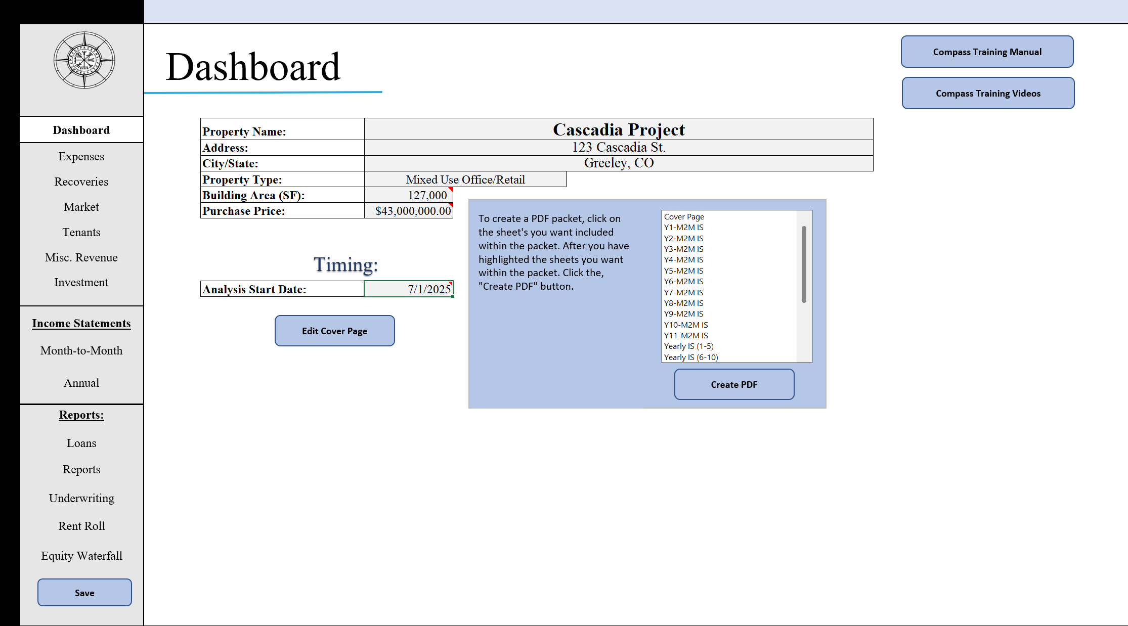Compass Dashboard Commercial Real Estate Appraisal Software